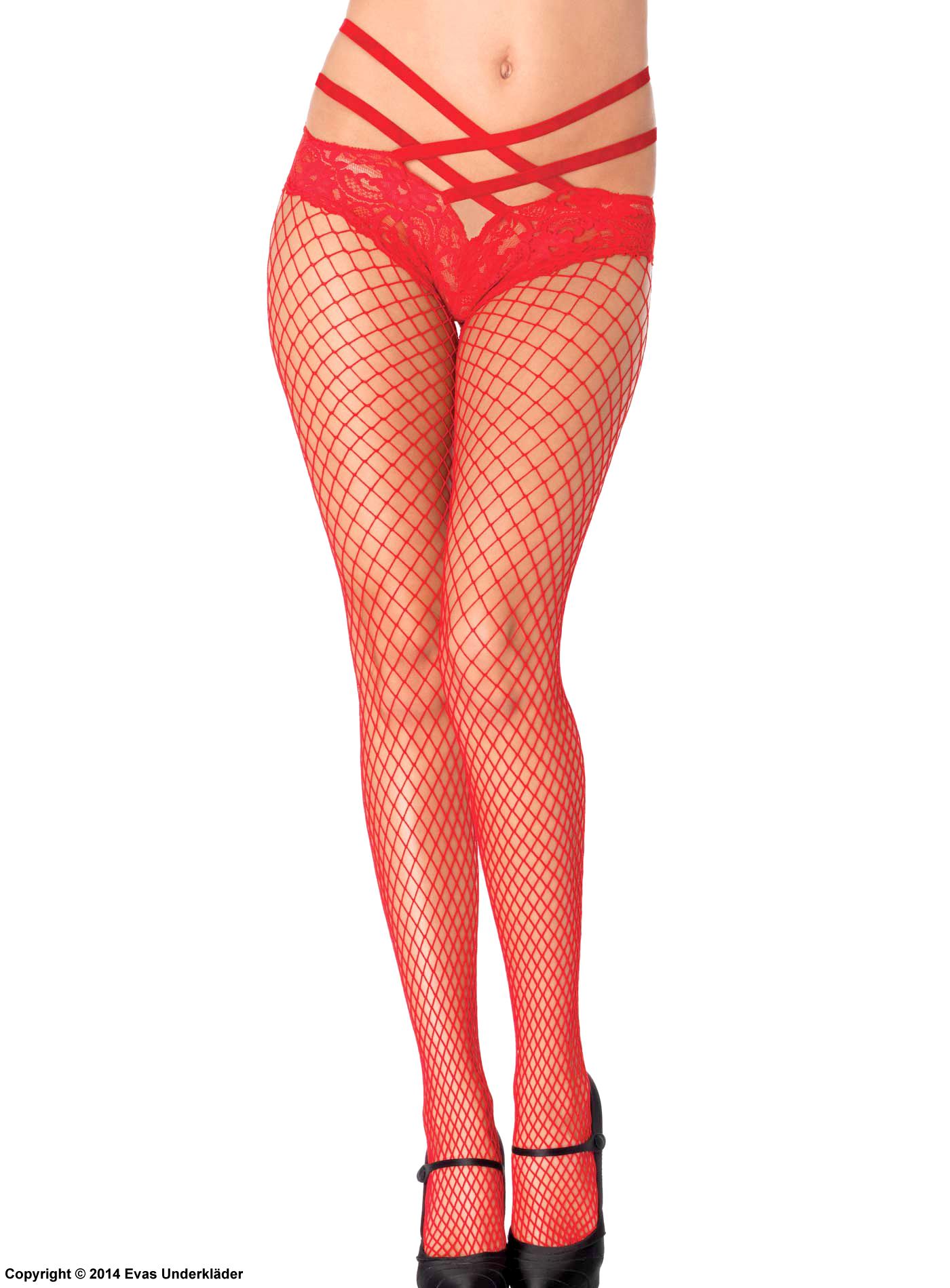 Traditioneel Bron Arabische Sarabo Pantyhose, fishnet, built-in lace panty, crossing straps